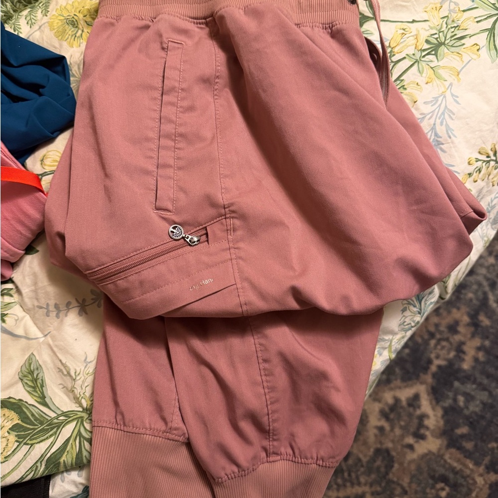 Pink jogger scrub pants